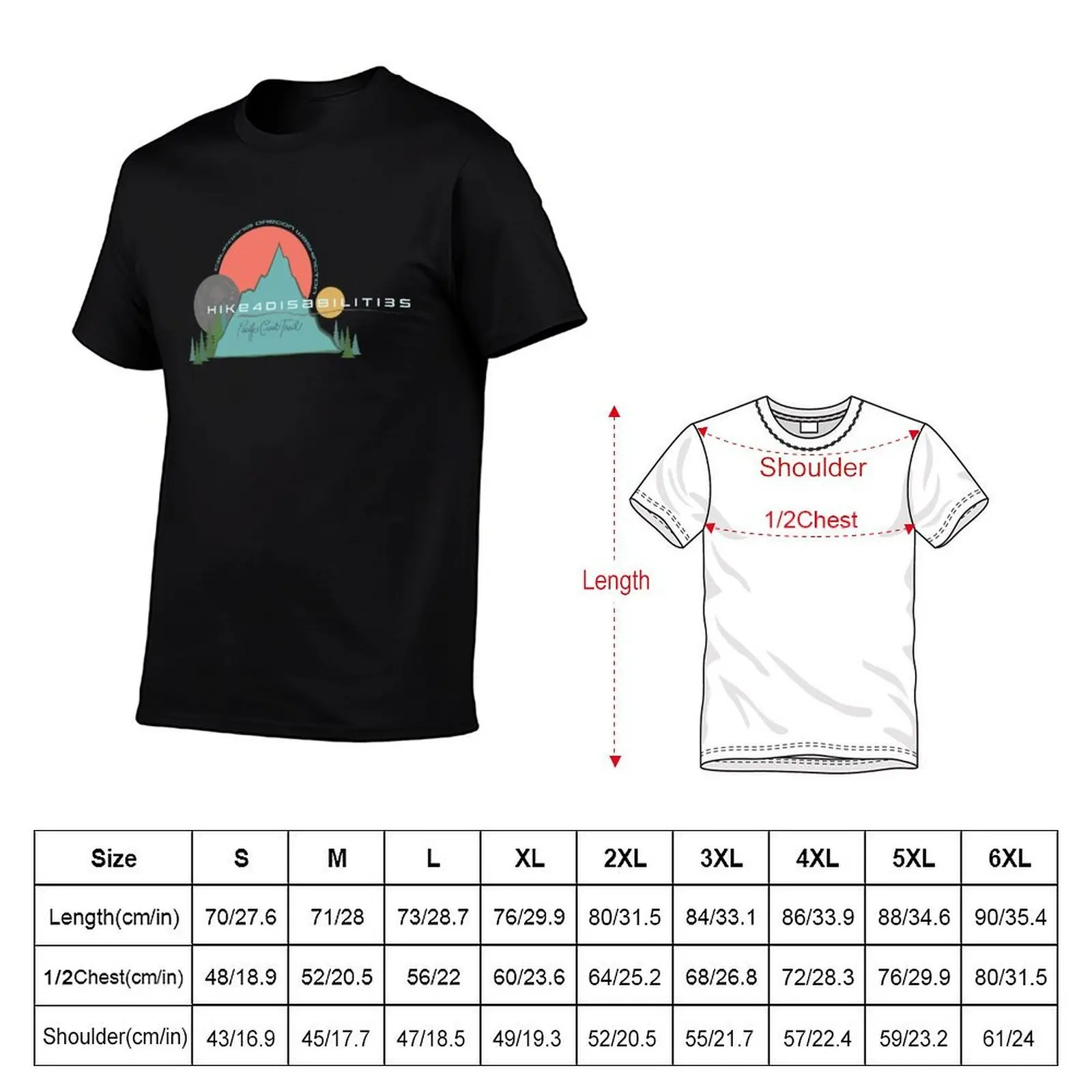Hike 4 Disabiliti3s: Pacific Crest Trail T-Shirt cotton t shirts high quality funny t shirts man t shirts for man cotton T-shirt