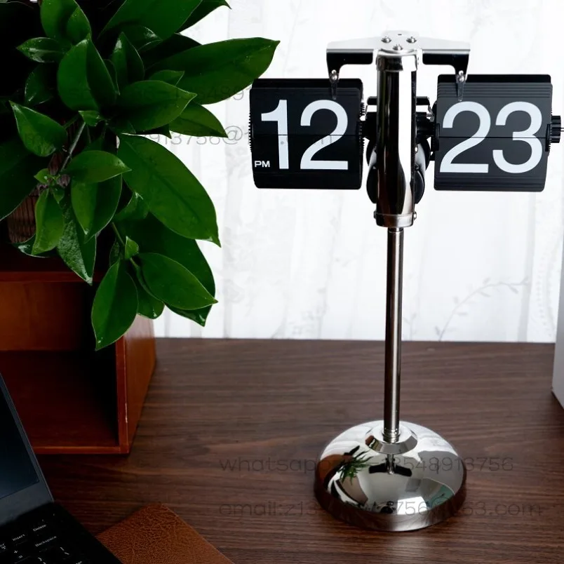 Automatic page turning digital clock, retro desktop living room decoration ornament spot