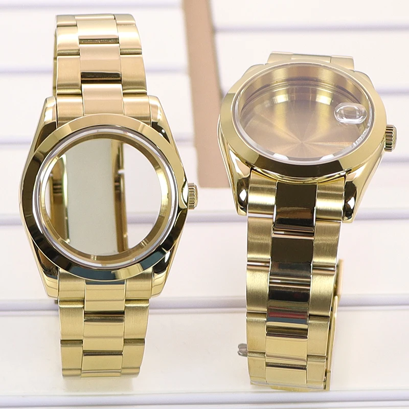 Bevel Edge 36mm/39mm Watch Case Sapphire Glas For NH35 Air King NH36 NH34 NH70 Miyota8215 Movement Jubilee Bracelet Slide Buckle image 4