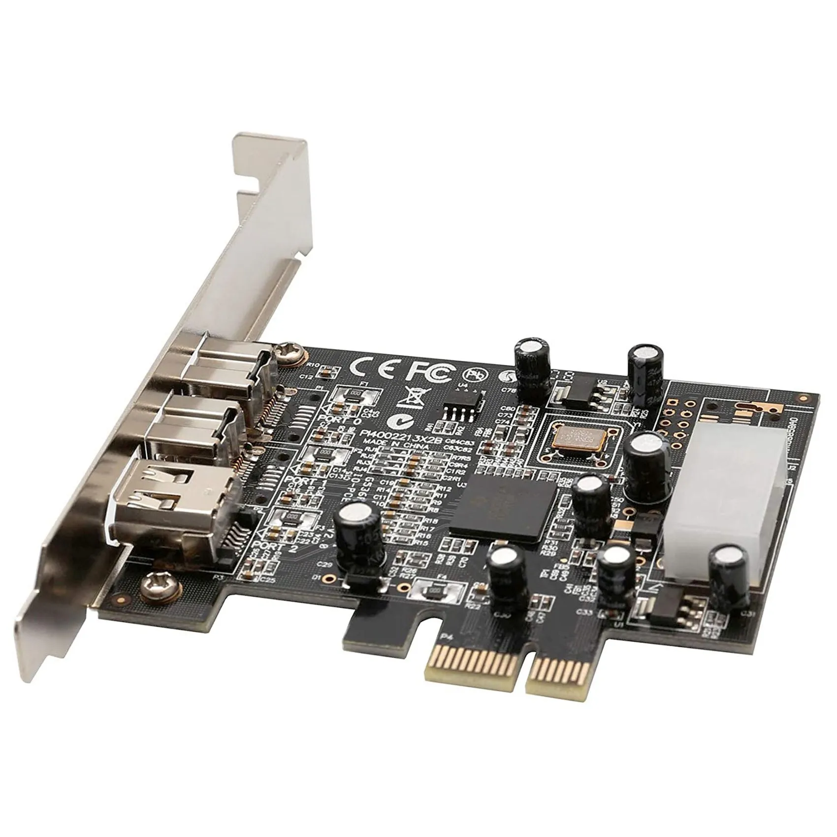 SY-PEX30016 3 Port IEEE 1394 Firewire 1394B & 1394A PCIe 1.1 X1 kartu TI XIO2213B Chipset membutuhkan warisan Driver