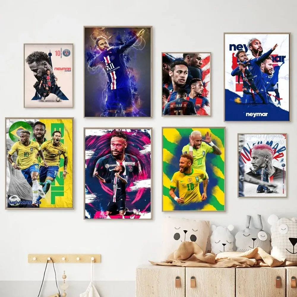 N-Neymar Football Star Poster No Framed Poster Club Bar  Poster Wall Art Canvas Painting Bedroom Study