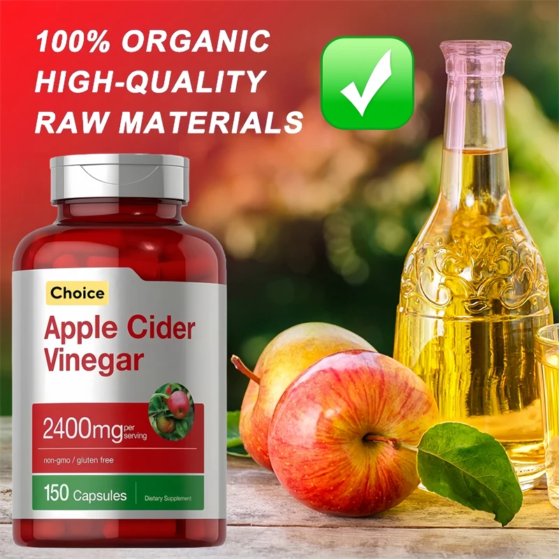 

2400mg Apple Cider Vinegar Vegan Capsules for Keto Diet - Curb Cravings Body Shape Weight Management Metabolism & Detoxification
