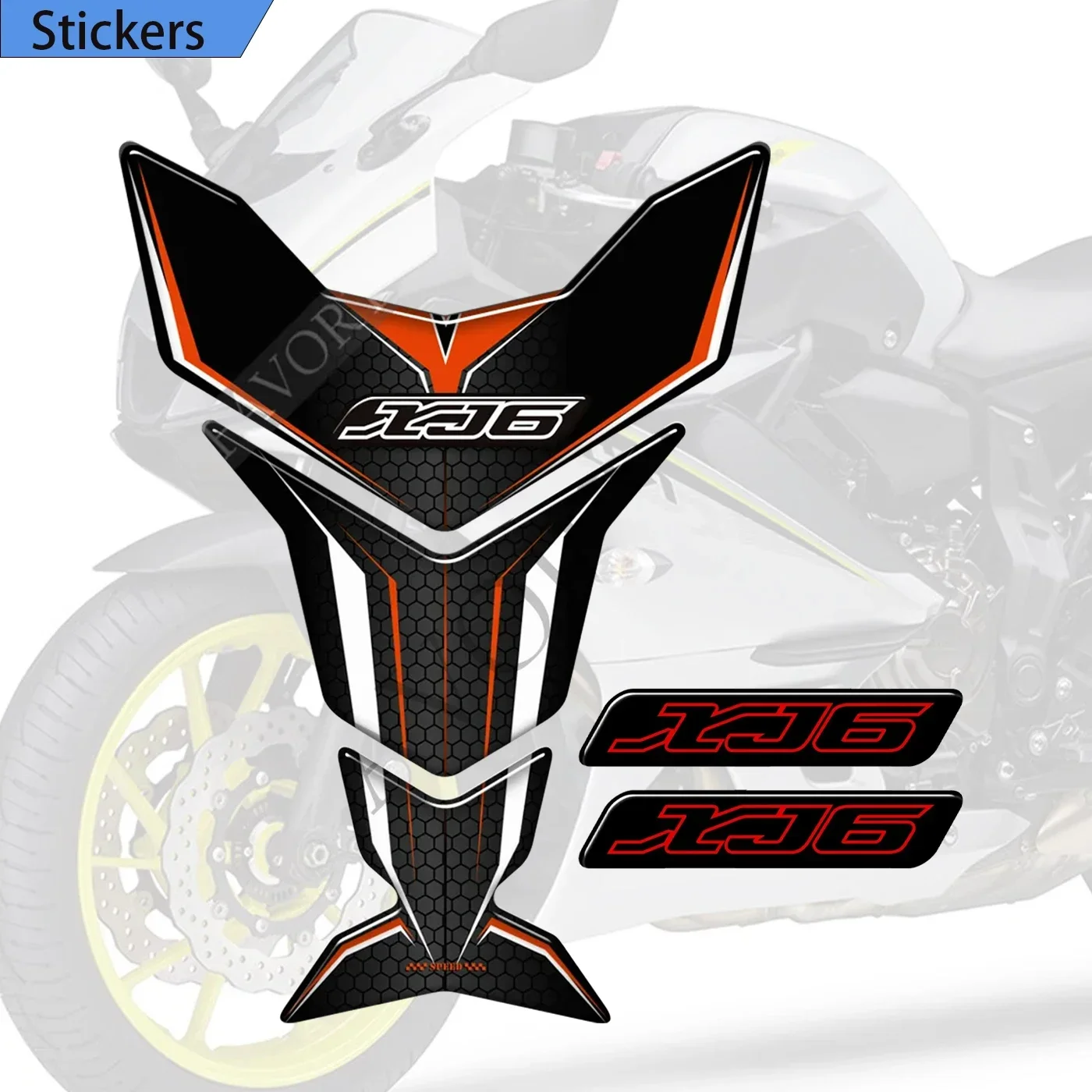 Fit Yamaha XJ6 XJ6N XJ600 XJ650 Tank Pad Motorcycle Diversion Stickers and Decals Fuel Oil Kit Knee Helmet Protector