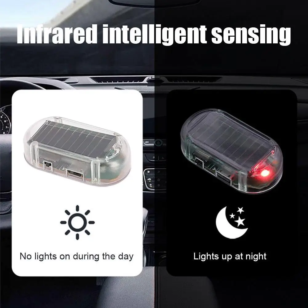 Dummy Alarm Warning Anti-Theft LED Car Fake Security Solar Caution Flashing Powered Imitation Wireless Lamp Light Warning P6F8