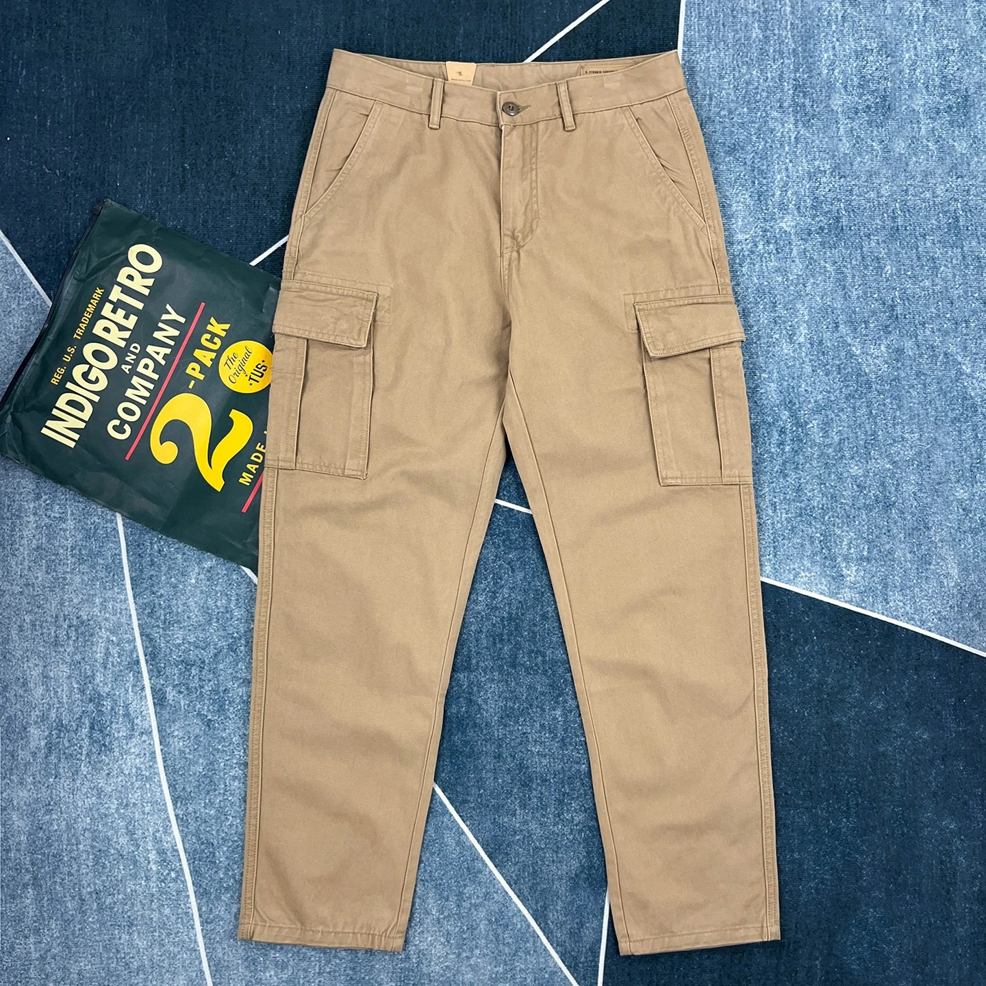 春秋新作 アメリカンレトロ ヘビーウェイト織り カーゴパンツ メンズ 100% コットン ウォッシュ加工 ストレート カジュアル マルチポケット トラウザーズ