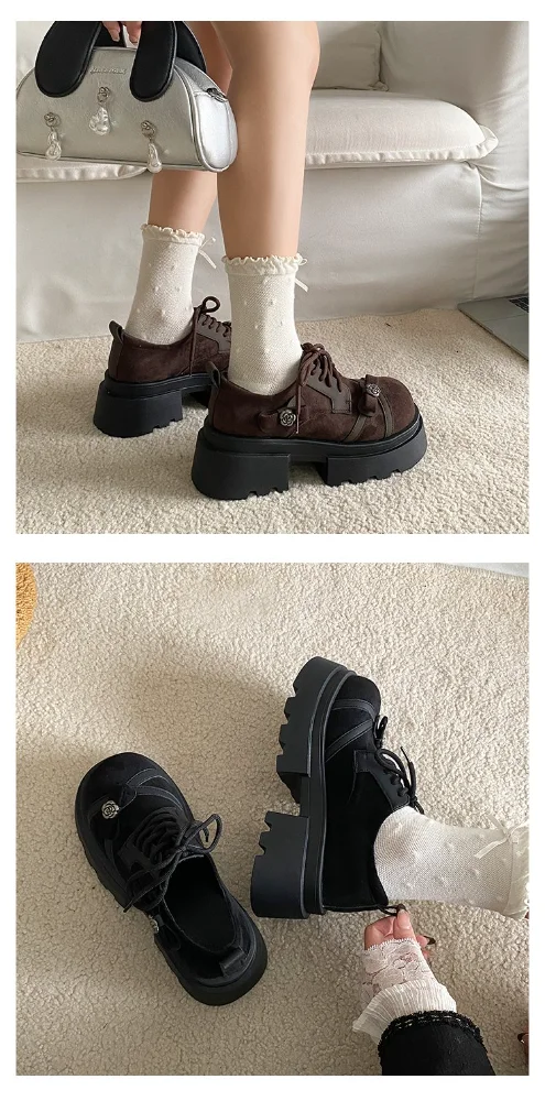 Damen Y2K Trendige Plateau-Schuhe mit Rosenschnalle und Riemen, Chunky-Sohle, Modische Coole Schuhe für Festival, Shopping, Date, Party – Detail 15