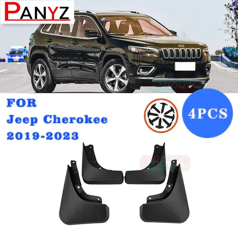 

3 ряда брызговиков для Jeep Cherokee 2011-2022, грязеотталкивающие щитки, брызговики, автомобильные аксессуары, брызговики, передние и задние 4 шт.