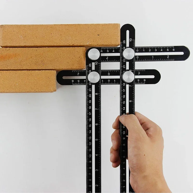 Gauges Locator 4/6-fold Aluminium Alloy Angle Ruler Finder Measuring Ruler Perforated Mold Template Tool Drill Guide Tile Hole