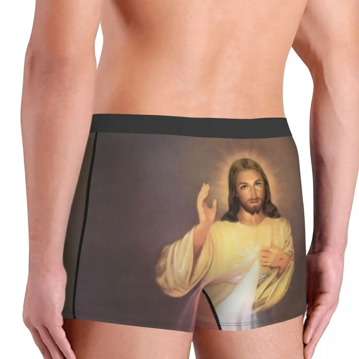 Custom Male Cool Divine Mercy Underwear Religion Christian Jesus Boxer Briefs Soft Shorts Panties Underpants