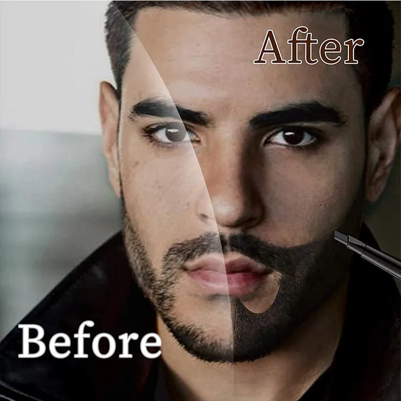 Beard Filler Pen Waterproof Pen Beard Shaping Lasting Repair Moustache Coloring Black Brown Hair Repair Beard Enhancer Pen 1pc