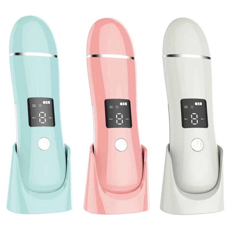 

Portable Ultrasonic Skin Vibration Facial Spatula Peeling Shovel Ion Acne Blackhead Remover Clean Cavitation Face Beauty Device