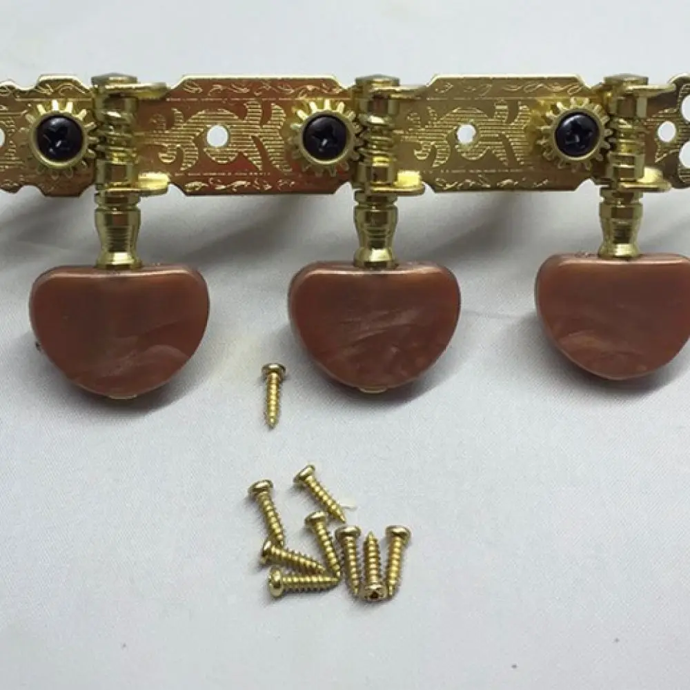 Electric Guitar String Adjustment Tuners Gold Plated Machine Heads Brown Agate Texture Knobs Guitar Components