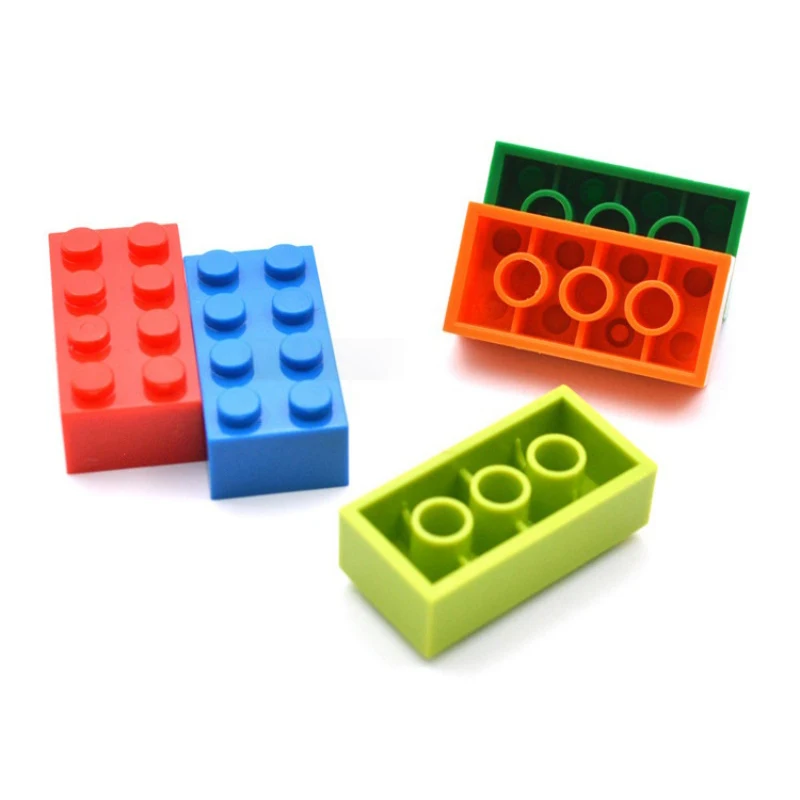 40 pièces bricolage blocs de construction figurines épaisses briques 2x4 points éducatif taille créative Compatible avec 3001 jouets en plastique pour les enfants