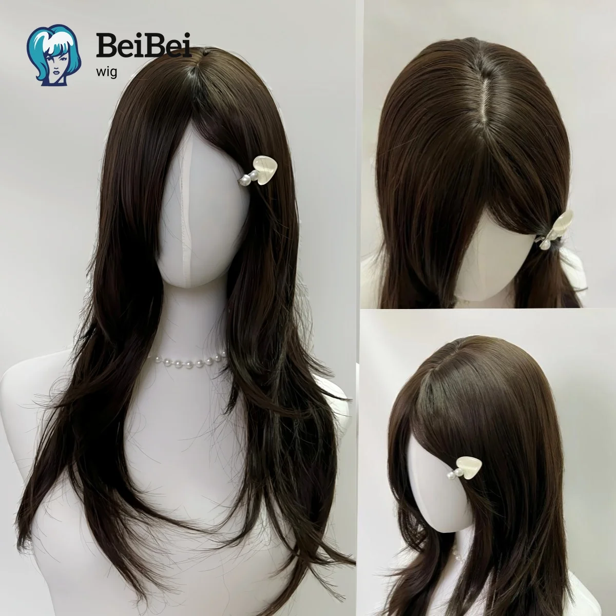 

BeiBei Lolita Black Synthetic Wigs Wave 20 Inch for Fashion Women with High Quality Wavy Curly Wigs in Cosplay Party Daily Use