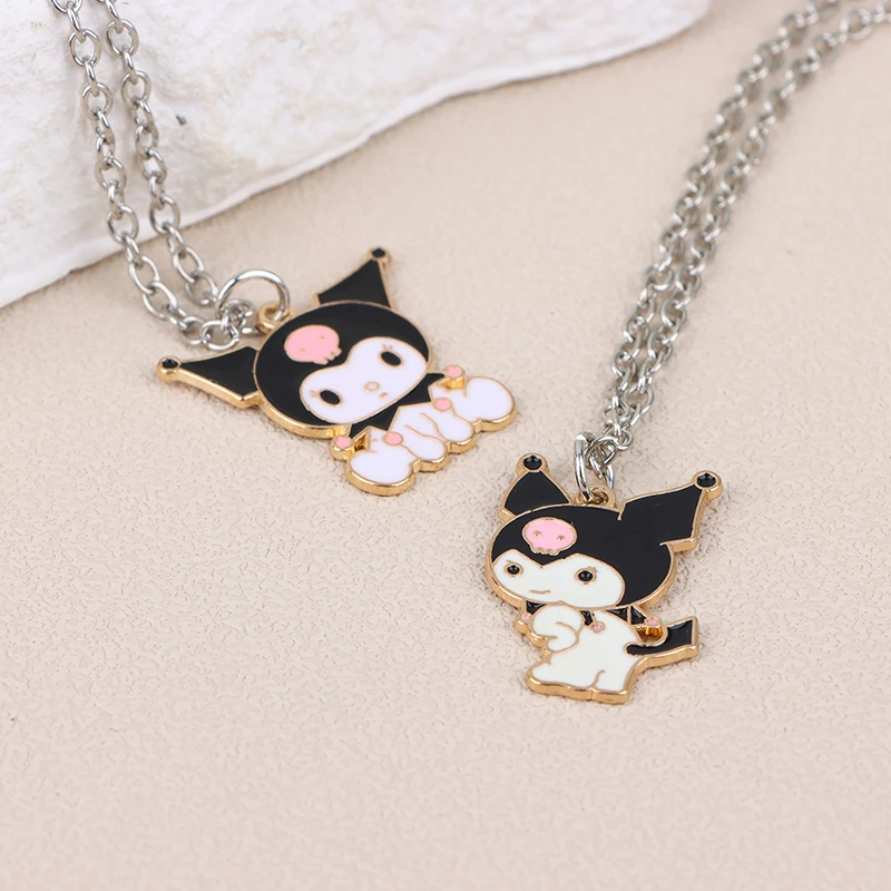 1Pc Anime Sanrio Figure Necklace Kuromi My Melody Cartoon Metal Necklace Pendant Kawaii Women Girl Party Birthday Jewelry