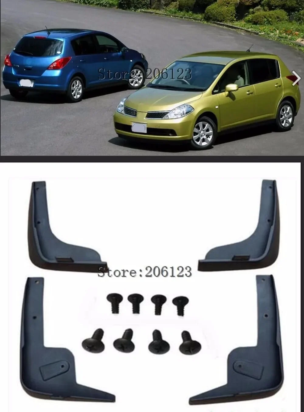 For Nissan Tiida Versa C11 2007-2011 Hatch 2012 Hatchback Latio Splash Guards Mud Flap Mudguards Fender 2008 2009 Car Mud Flaps