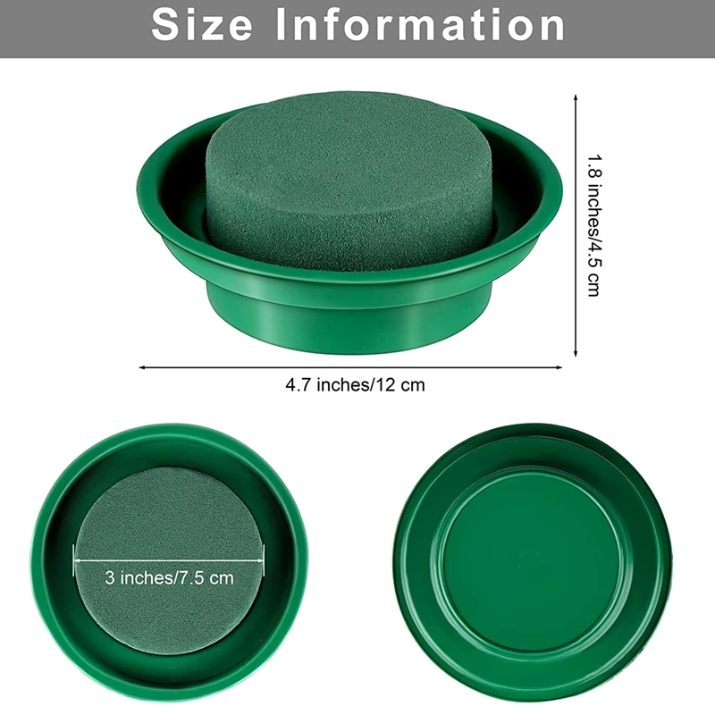 8 Pack Floral Foam Round Bowls DIY Flower Arrangement Kit Green Round Wet Floral Foam Blocks for Wedding Decor