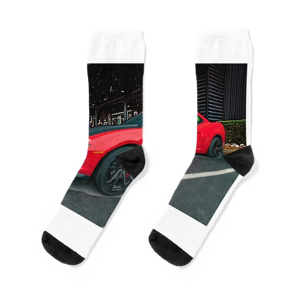 

Camaro SS Red Socks with print christmas gifts Heating sock winter thermal Socks Female Men's