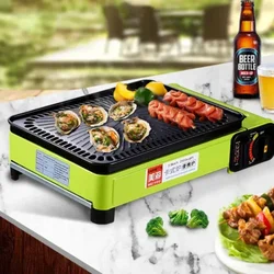 Portable Smokeless Korean Style Barbecue Stove Dual-Purpose Gas Grill Compact Outdoor Cooking Unit