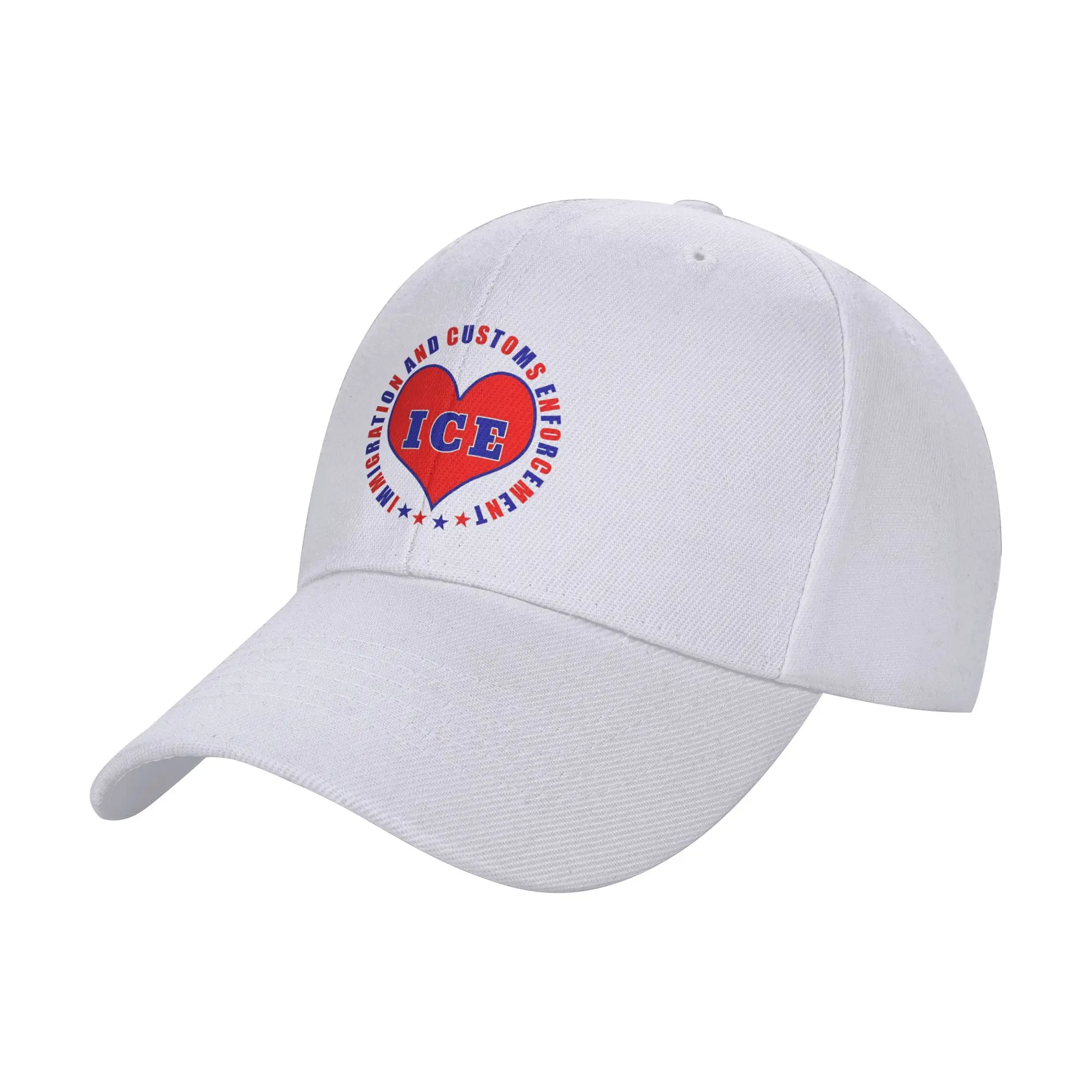 Heart ICE IMMIGRATION AND CUSTOMS ENFORCEMENT Sun Baseball Cap Spring Fashion Trucker Hat For Men Running Hippie Baseball Caps