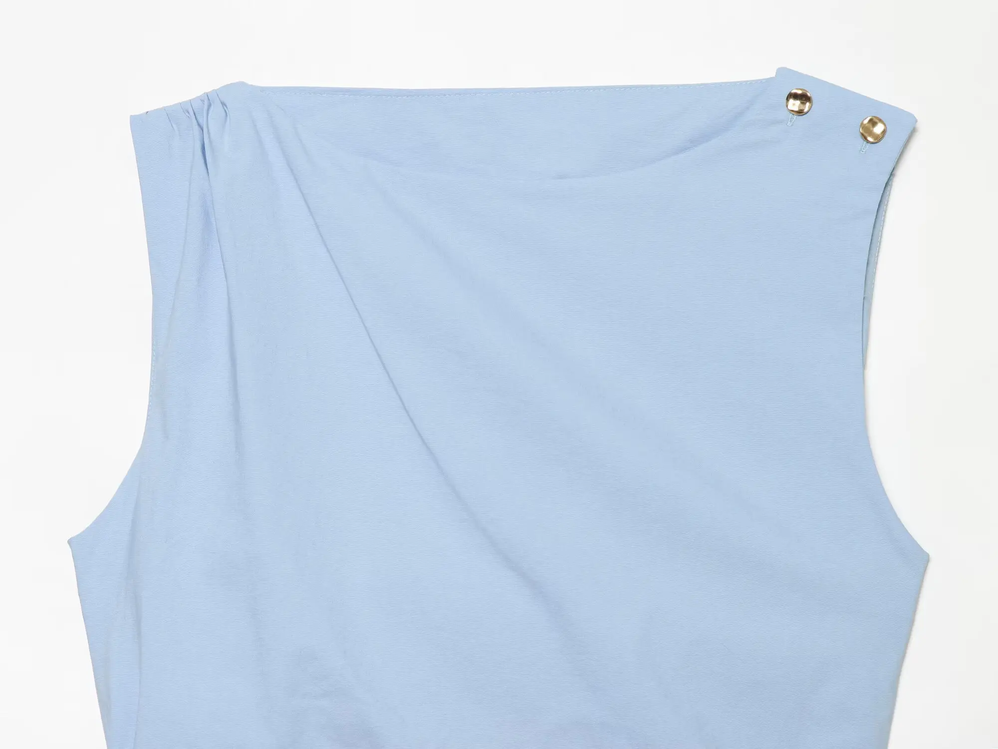 TFMLN 2026 Damen Sommer Tanktops Lässiges Basic Ärmelloses Shirt Eleganter Schräghals Einfarbig Schmal Geschnitten Urlaubs-Modekleidung – Detail 4