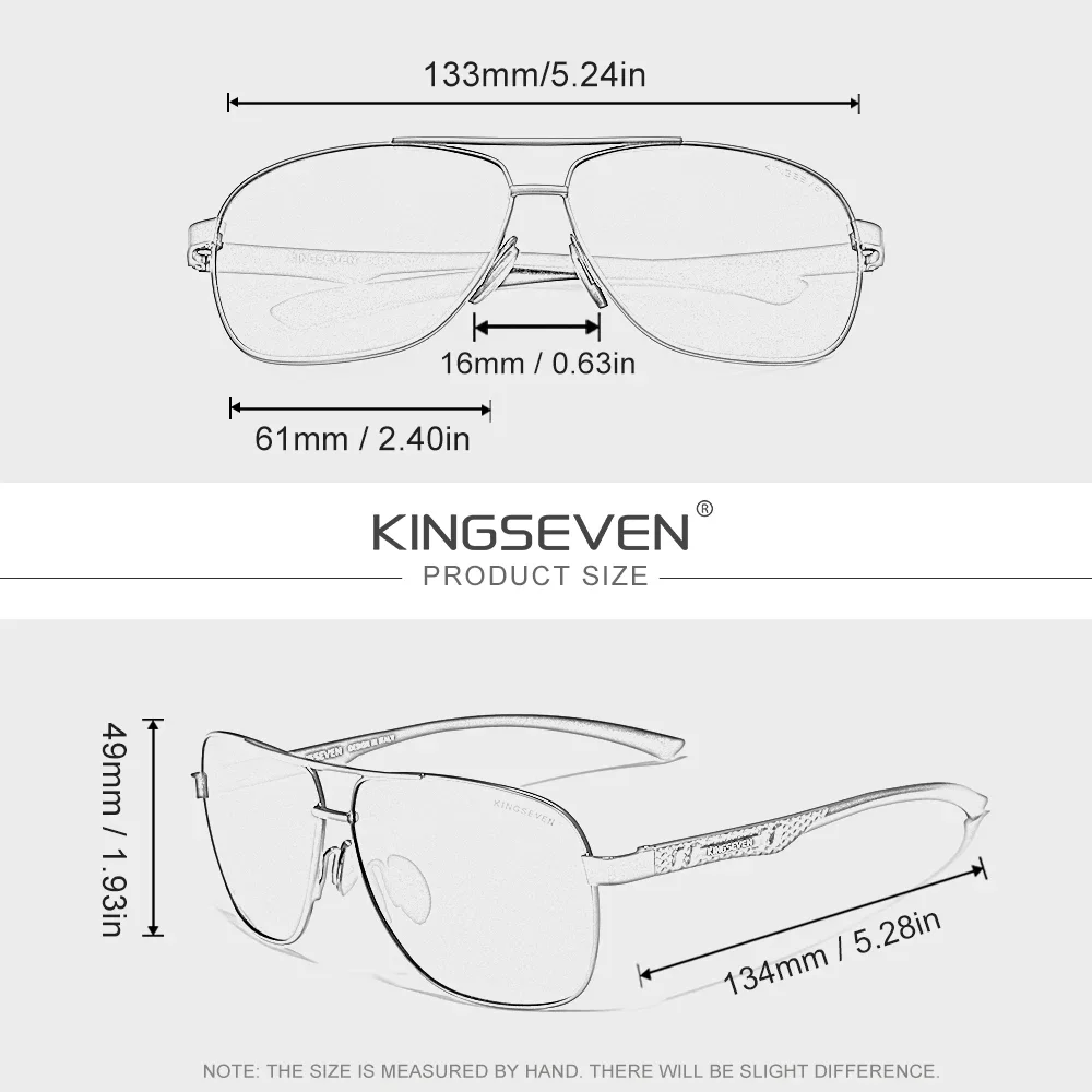 KINGSEVEN سبيكة الذكور النظارات الشمسية المضادة للوهج إطار كبير نظارات الرجال النساء UV400 الاستقطاب نظارات واقية القيادة نظارات