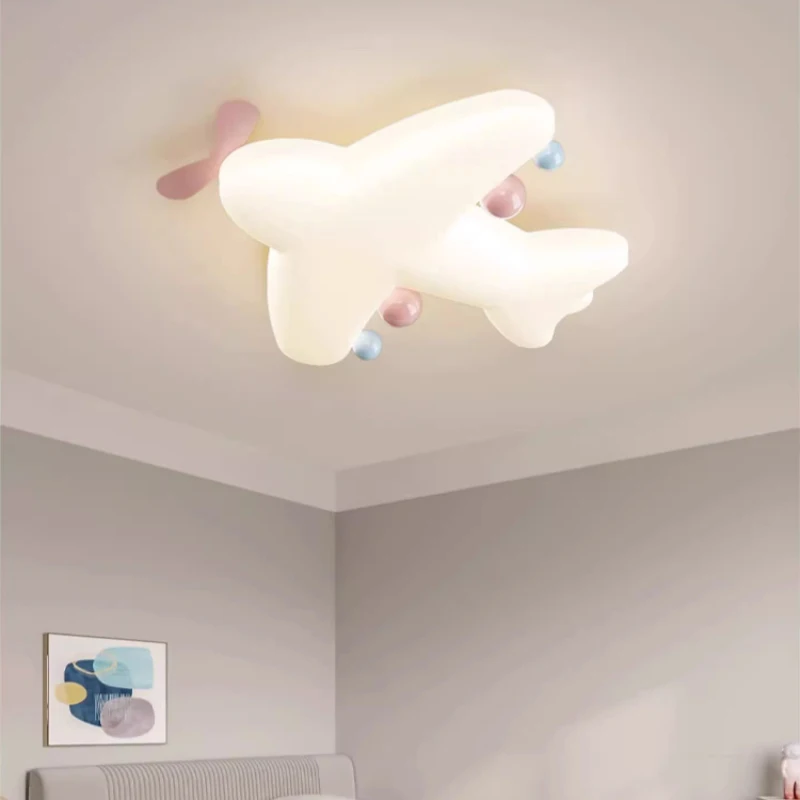 Cute Children's Room Airplane Ceiling Lamps Love Heart Light LED Simple Romantic Baby Room Girl Boy Bedroom Decor Ceiling Lights