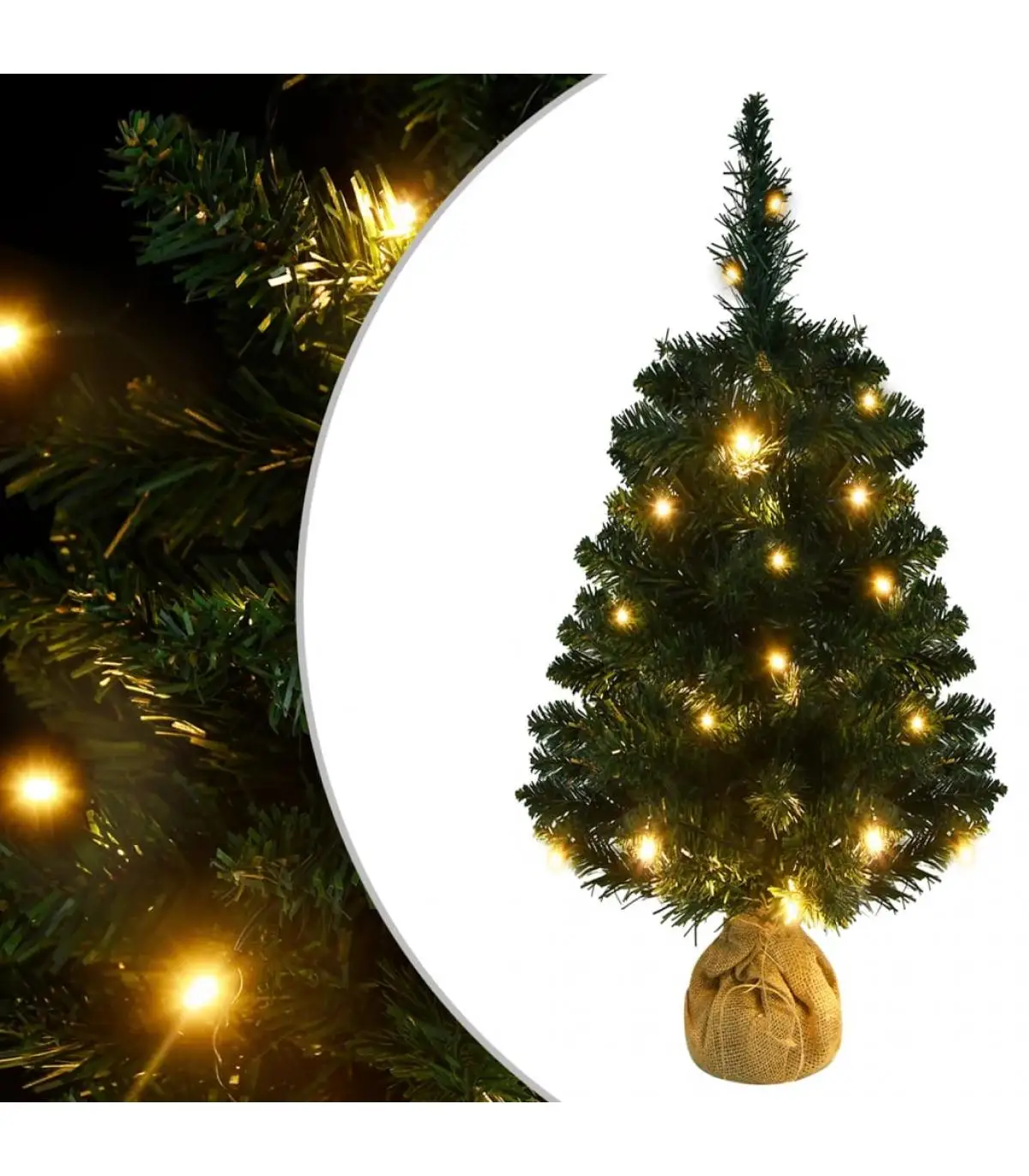 Christmas trees artificial Christmas tree with support and green PVC LEDs 90 cm