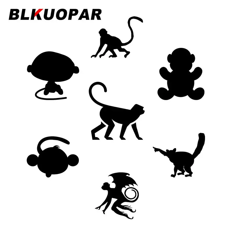 

BLKUOPAR для обезьяны, силуэт Clipart, автомобильные наклейки, креативные индивидуальные наклейки, декор для шлема на холодильник, автомобильная этикетка, сделай сам