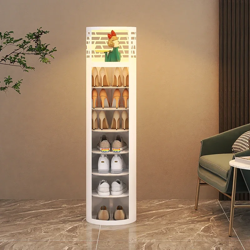 Shoe cabinet home indoor corner high-end storage ultra-narrow rotating explosion corner cabinet