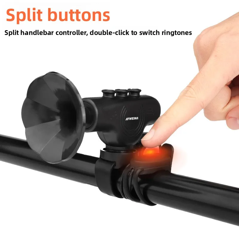 

USB Mountain Bike Horn Riding Electric Bell Rechargeable High Decibel Waterproof Adjustable Alarm Riding Accessories