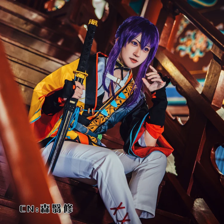 COS-KiKi Ensemble Stars 2 SS Kanzaki Souma Game Suit Cosplay Costume Gorgeous Handsome Kimono Uniform Halloween Party Outfit