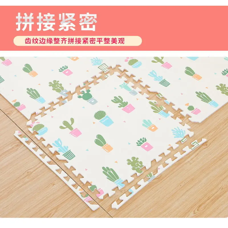 Alfombra de espuma EVA de Cactus para bebé, esteras de rompecabezas para niños, baldosas de ejercicio entrelazadas, alfombra de suelo, almohadilla de tapete gruesa, 30x30x1cm, nuevo