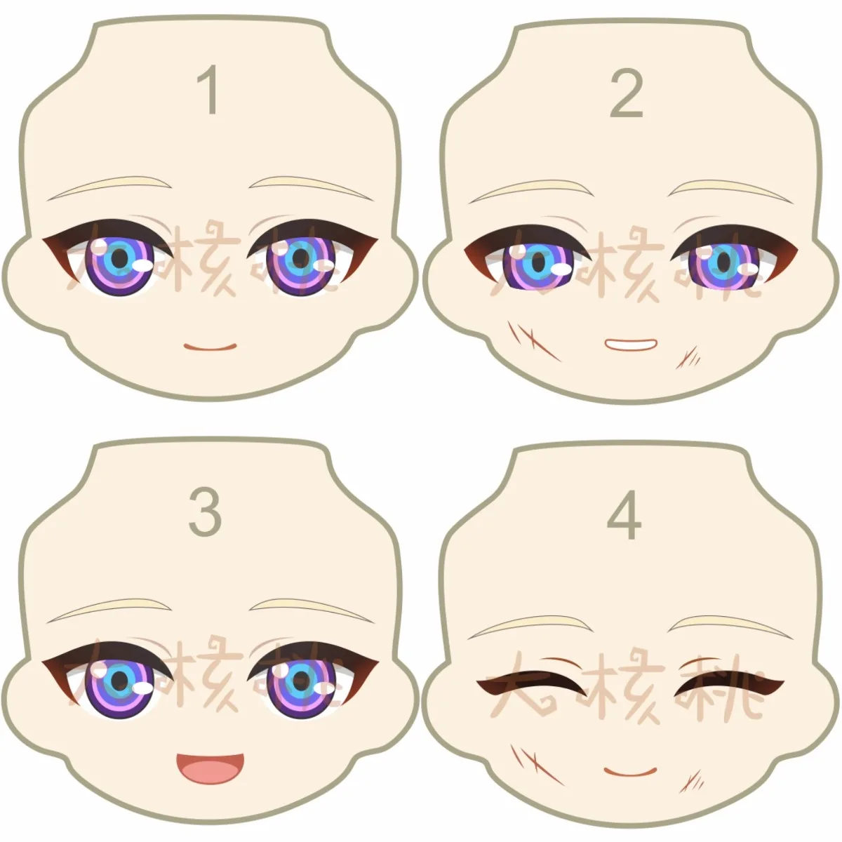 Aventurine Ob11 Face GSC アベンチュリン  어벤츄린  Авантюрин  Handmade Water Sticker Faceplates Anime Game Cosplay Doll Accessories