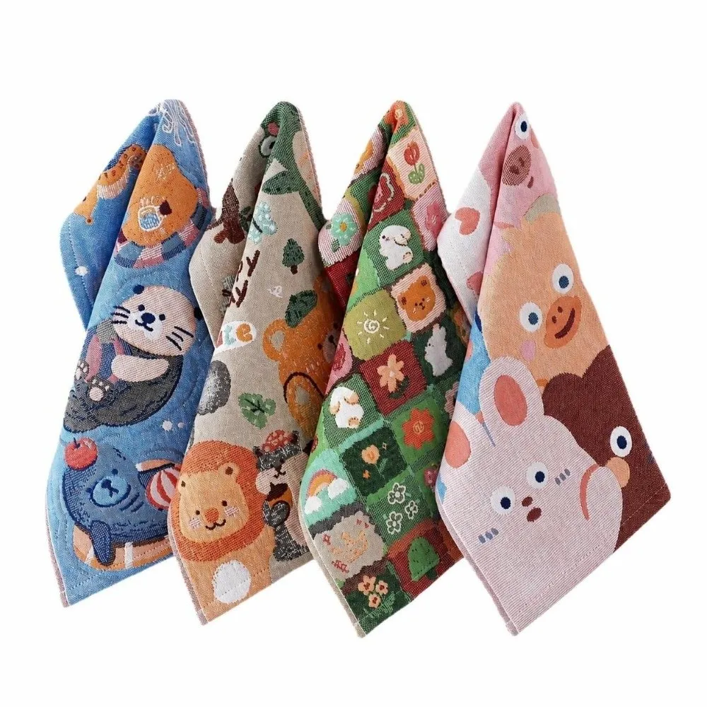 25x48cm Large Hand Towel Cartoon 4 Layer Cotton Gauze Kitchen Towel Decorative Quick Dry Pure Cotton Dish Cloth