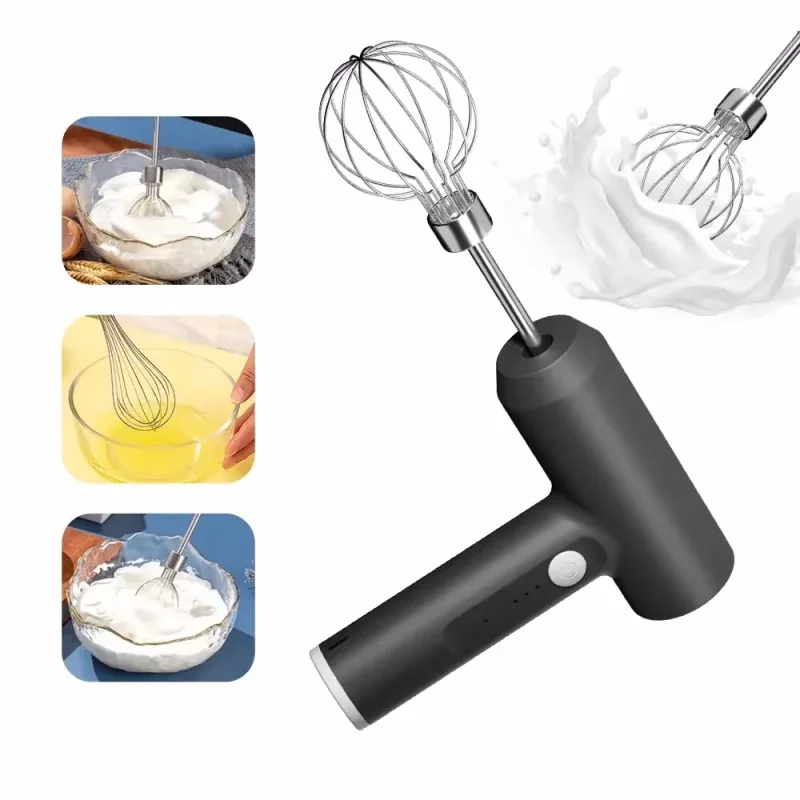 1 Piece Cordless Electric Food Mixer Portable 3-Speed Whisk Cake and Cream Automatic Mixer Kitchen Baking Tools