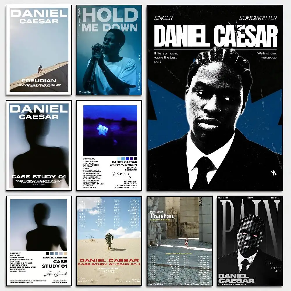 D-Daniel Caesar Music Album Poster Self-adhesive Art Room Entrance Restaurant Wall Decor Art Painting