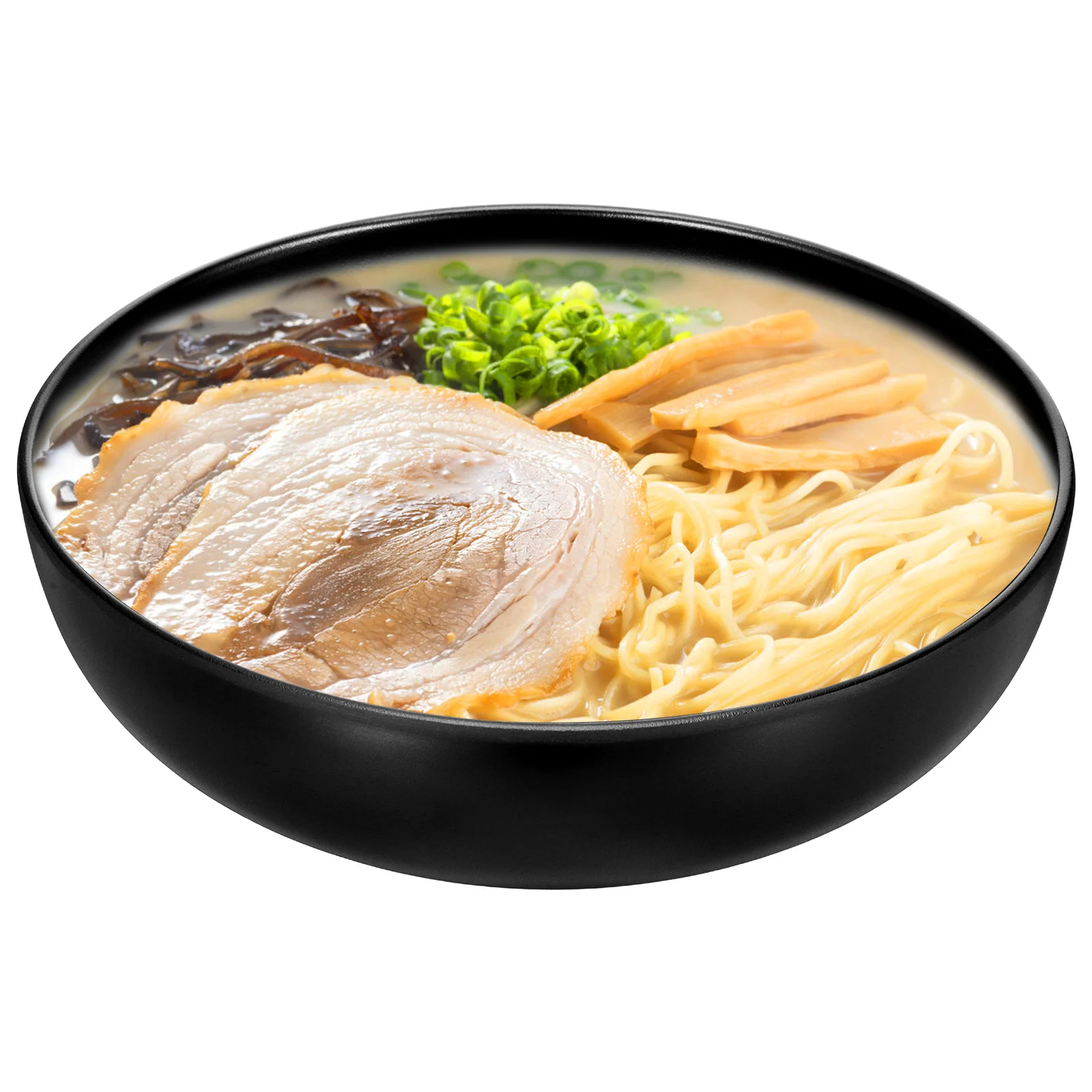 Japanese Ramen Bowl Black Melamine Tableware Imitation Porcelain Noodle Soup Container A5 Size for Home Restaurant Use