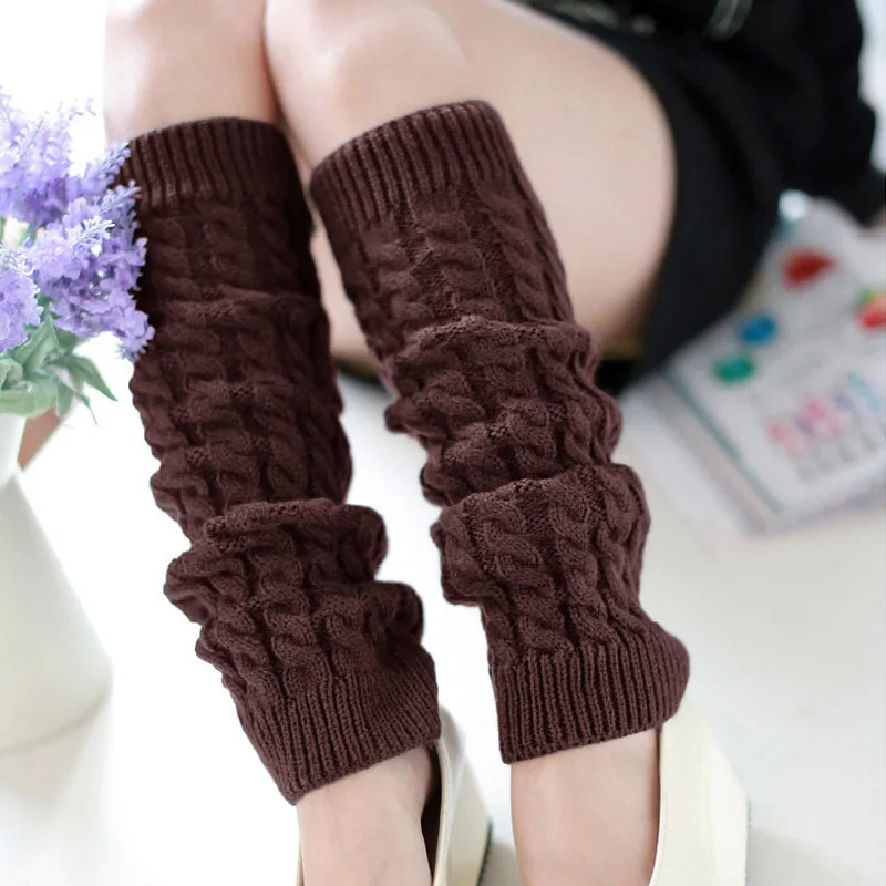 Autumn Winter Women\'S Fashion Warm Knitted Crochet Long Boots Socks Thickened Thick Wool Socks Casual Versatile Warm Leg Covers