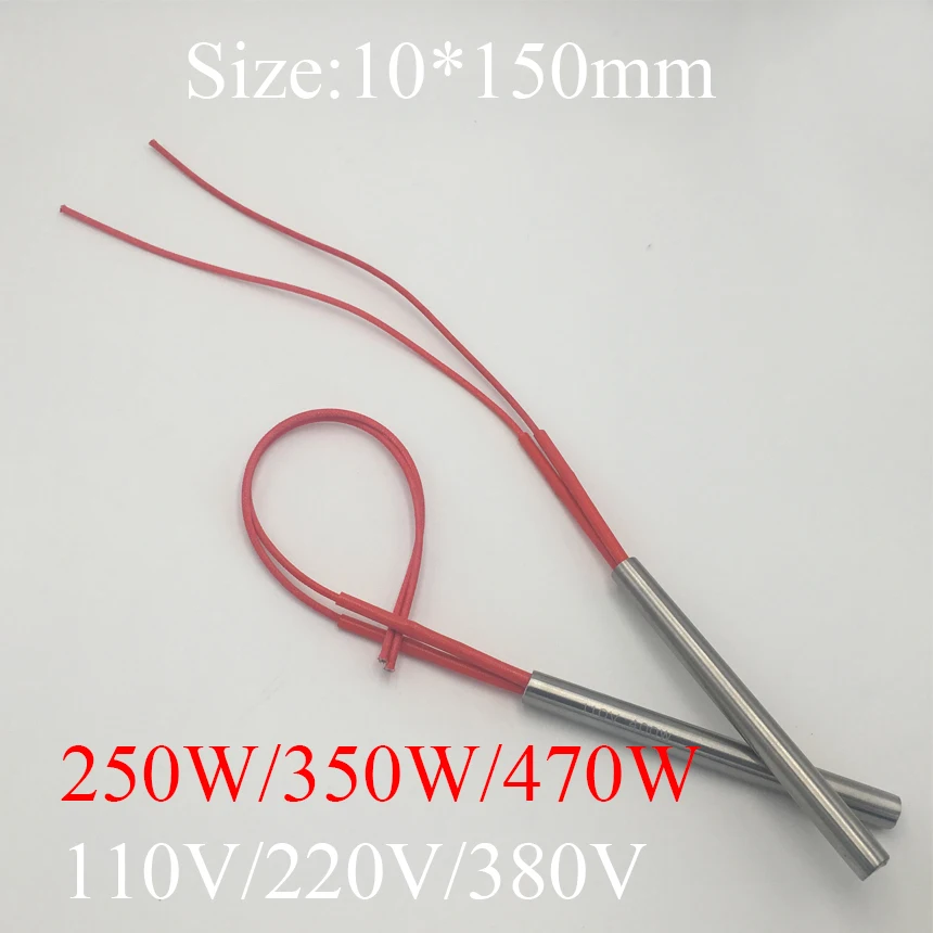 

10x150 10*150mm 250W 350W 470W AC 110V 220V 380V Stainless Steel Cylinder Tube Mold Heating Element Single End Cartridge Heater