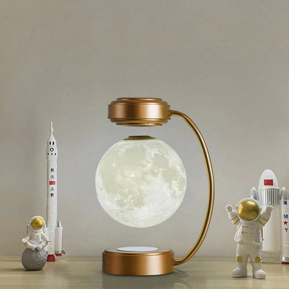 Levitating Moon Lamp 3D Bend Pipe Maglev Floating Lunar Child Bedroom Night Light Home Office Decor Gifts MGTA14