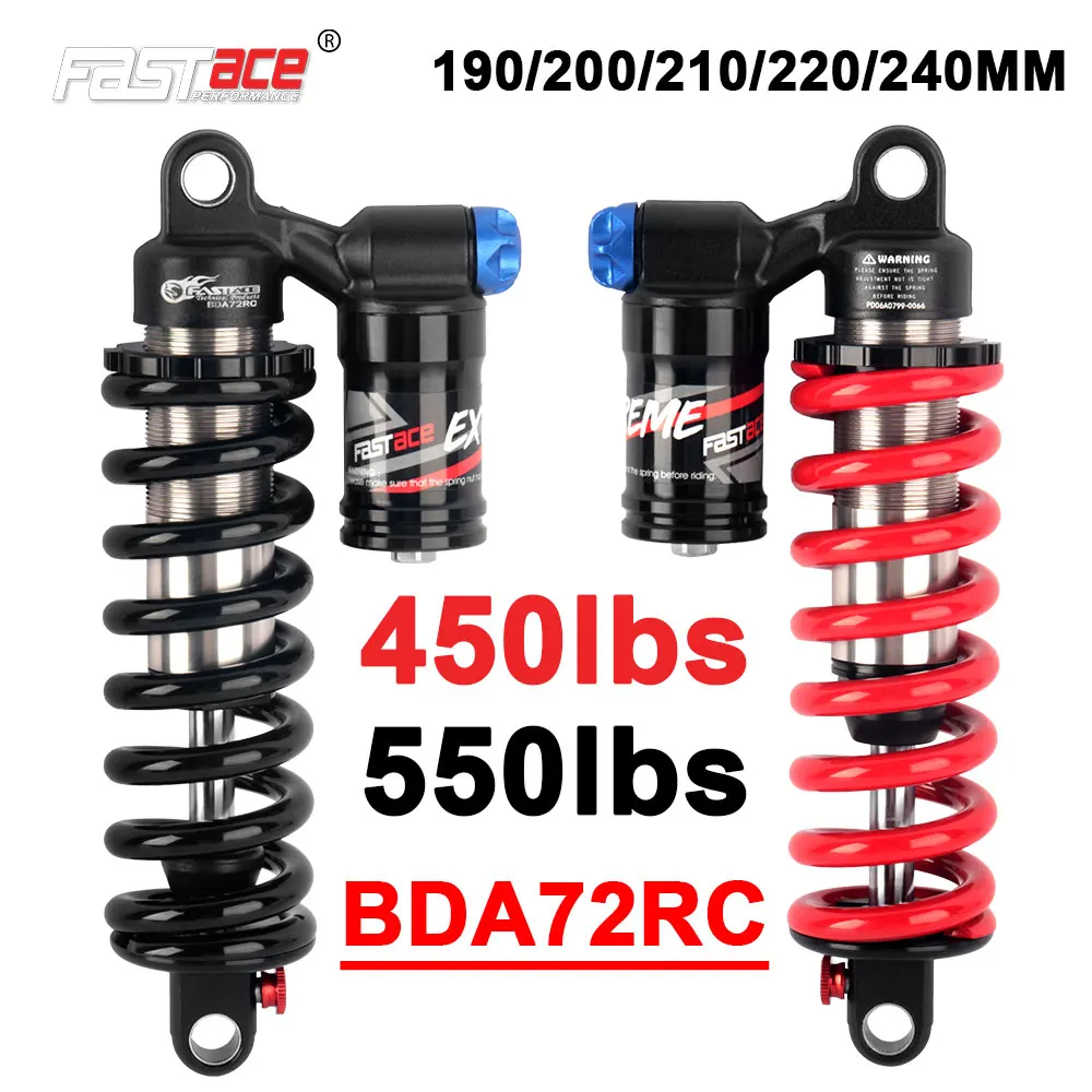 

Fastace BDA72RC MTB Suspension Rear Shock Absorber 550lbs 450lbs Rear Coil Spring Suspension Mountain Bicycle Shock Absorber