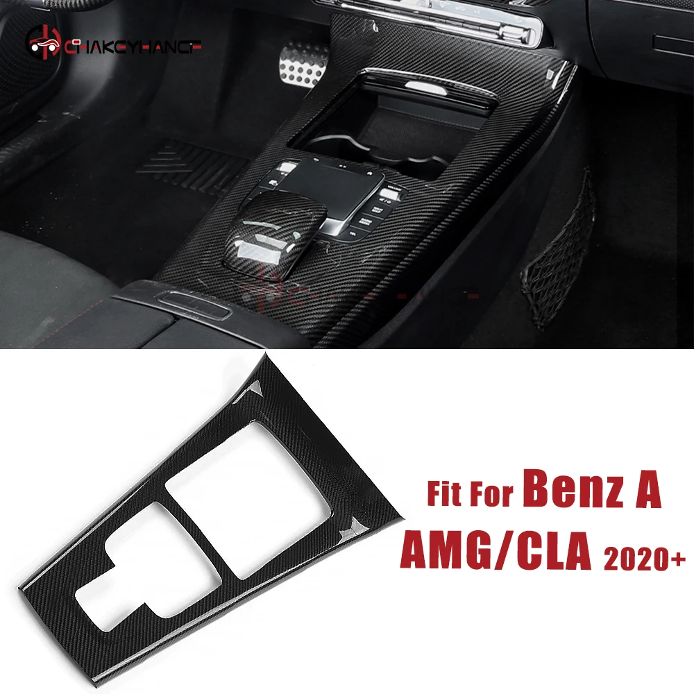 

Carbon Fiber Center Console Gear Shift Panel Trim Cover Sticker Accessories for Benz CLA AMG A45 W177 CLA200 CLA250 C118 2020+