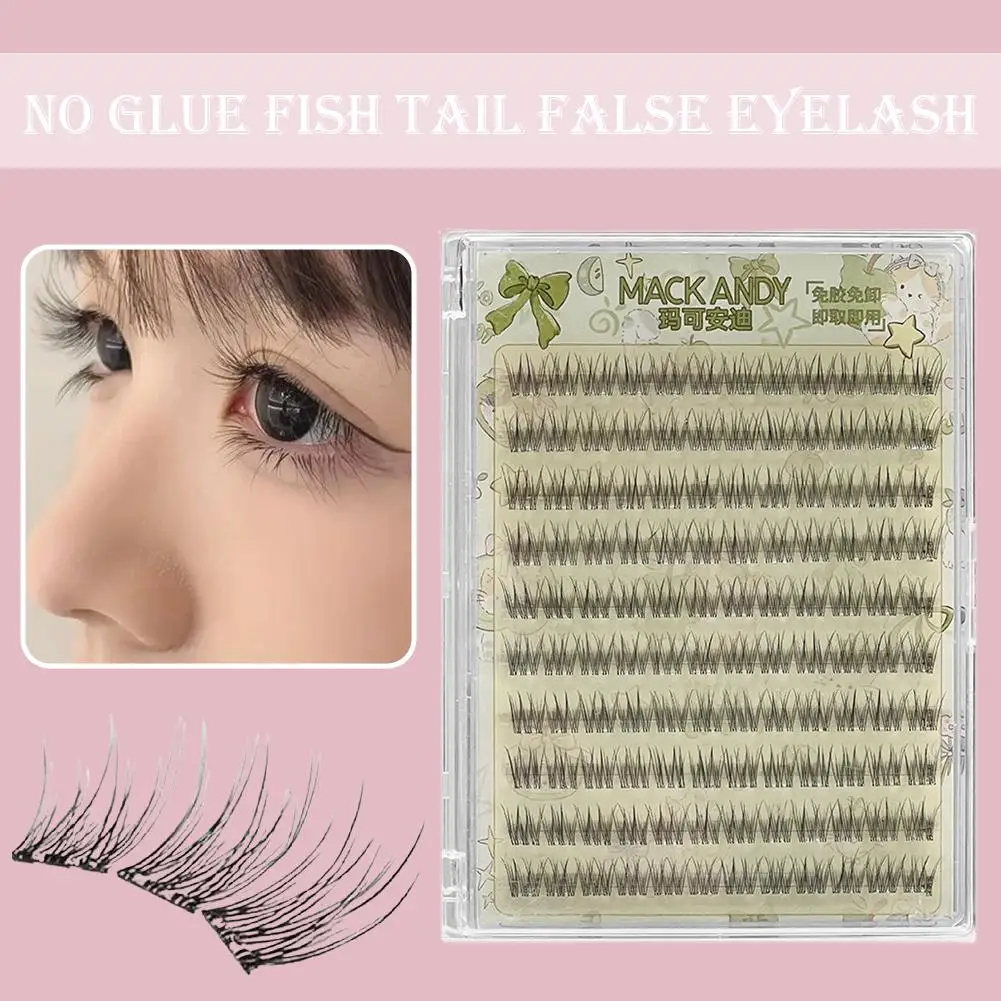 Kleber-freies Gefälschte Wimpern Natürlich Segmentierte Fischschwanz Design Täglichen Gefälschte Make-Up Werkzeug Verlängerung Wimpern Wimpern O9X4