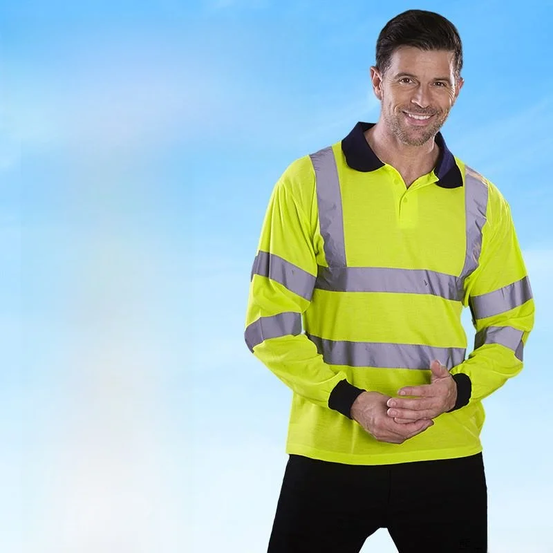 

Reflective Long Sve Workwear Collared T-irt Construction Site Trfic Police orm Prter Spring Season Office ...