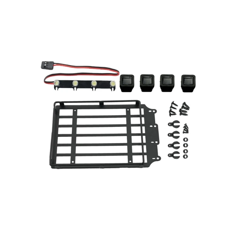 Metal Luggage Carriers Luggage Rack and Ladder Remote Control Car Decoration for 1/18 Offroad Car Model Vehicle Part Kits