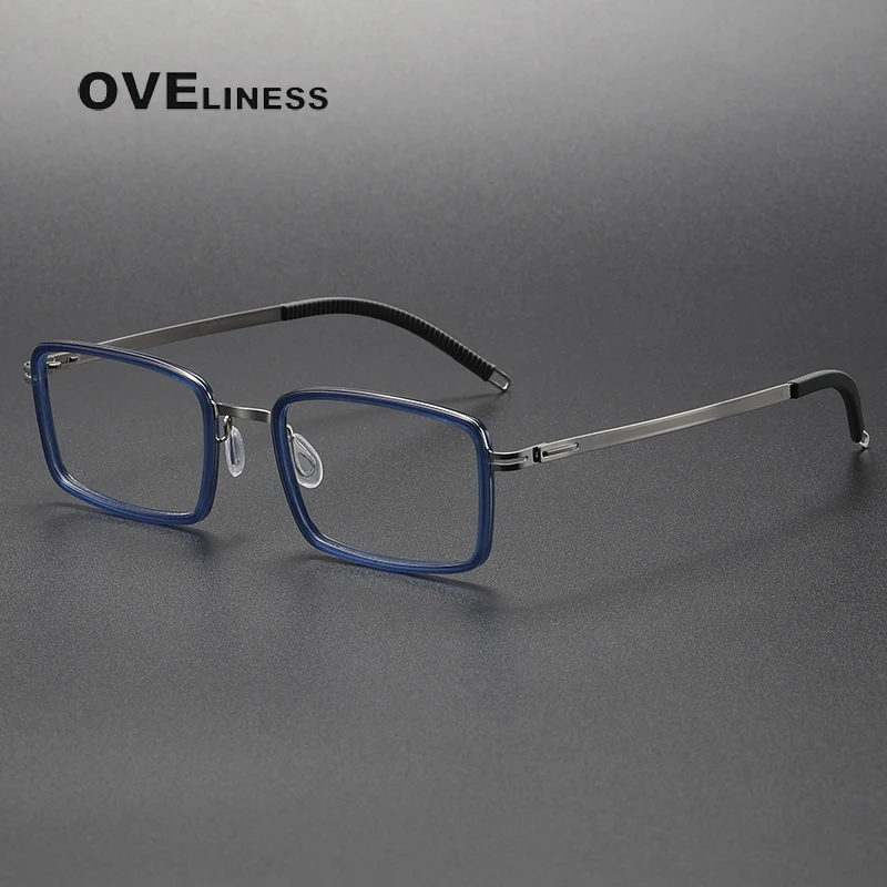 

Luxury Titanium Glasses Frame Men Women square Myopia Prescription Optical Eyeglasses Frame Male Retro Denmark Screwless Eyewear