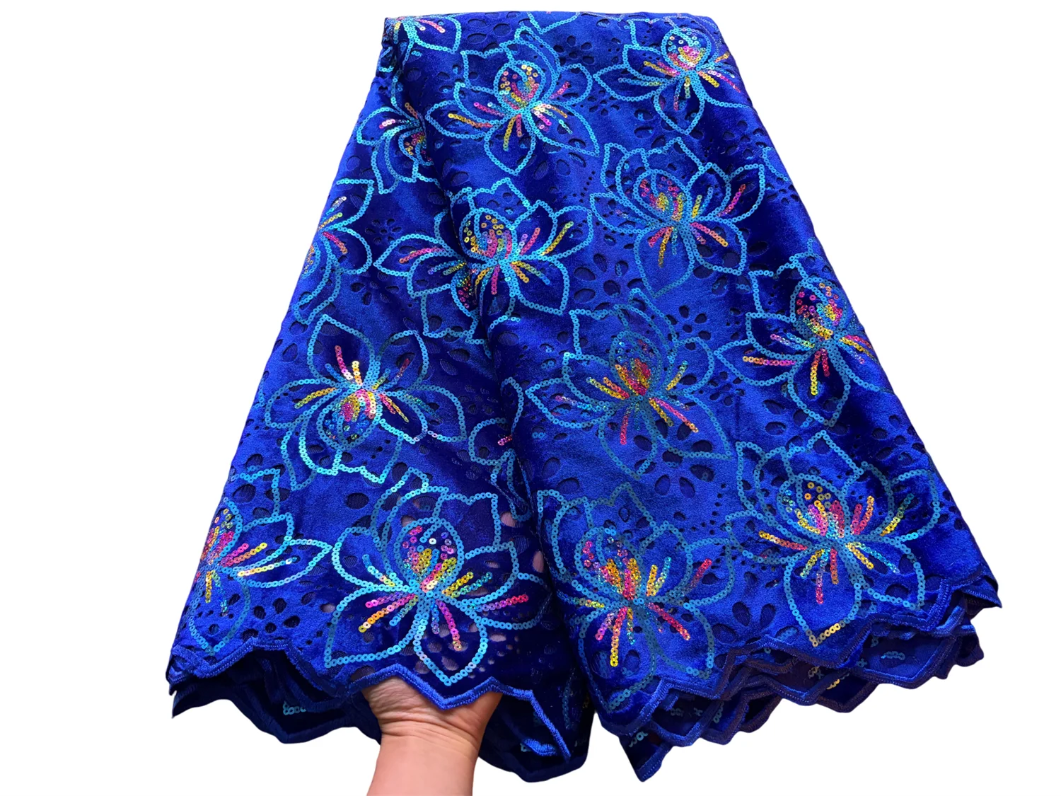 

Hot African Velvet Lace Fabric 5 Yards High Quality Women Party Dress Luxury Stones Embroidery Nigerian Lace Materials For Sew