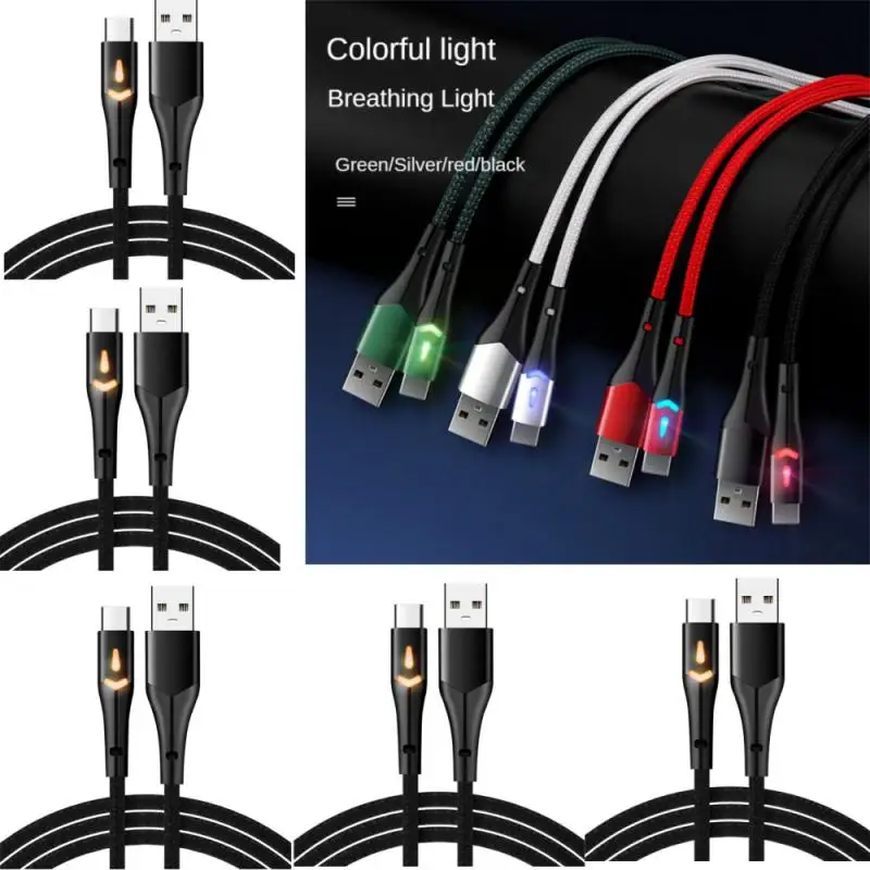 Typec Colorful Light Data Cable Nylon Braided Fast Charging USB-c Charging Cable