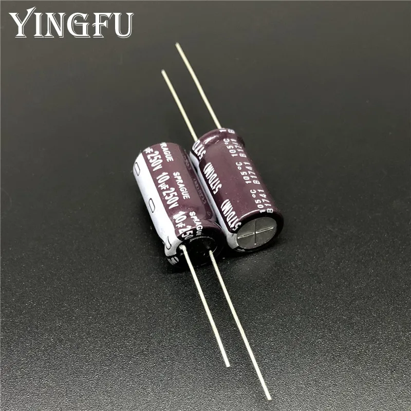 5 pces/50 pces 10uf 250v sprague série 517d 10x20mm 250v10uf capacitor de áudio de alta qualidade capacitor eletrolítico de alumínio